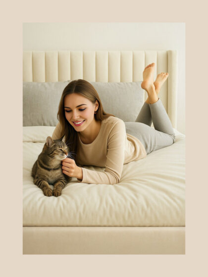 Polsterbett mit Bettkasten und Lattenrost 180x200 Samt Velours Stoff Beige Alves 4 miubett.de