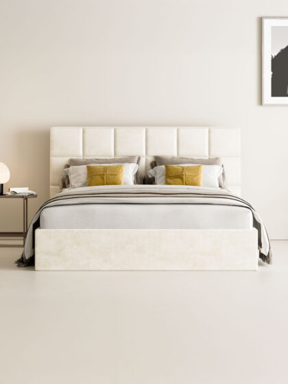 Bett mit Stauraum in Samt Velours CASTLE