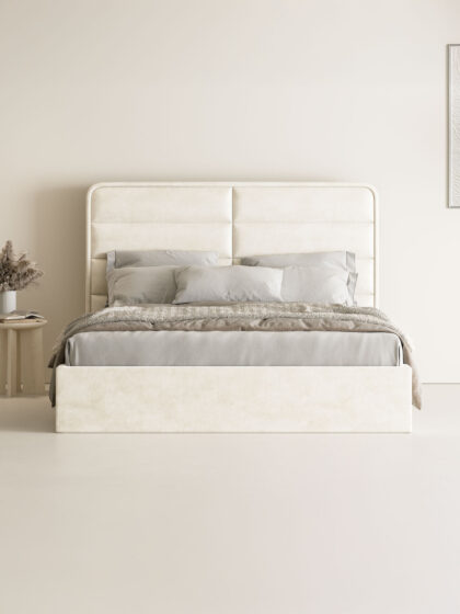 Bett mit Stauraum in Samt Velours CHILL