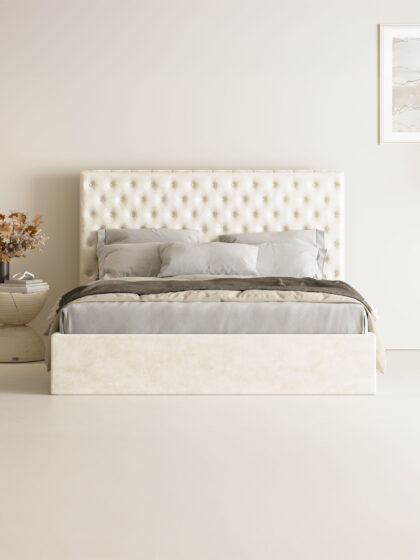 Bett mit Stauraum in Samt Velours GRACIA