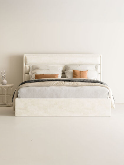 Bett mit Stauraum in Samt Velours HERA