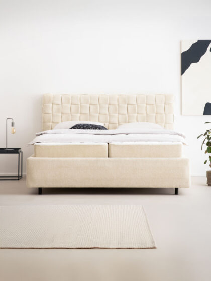 Bett mit Stauraum in Teddy-Bouclé BALI