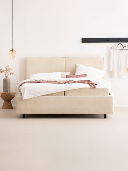 Bett mit Stauraum in Teddy-Bouclé LIMA