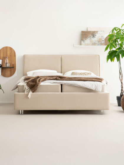 Bett mit Stauraum in Velvet Velours LIMA