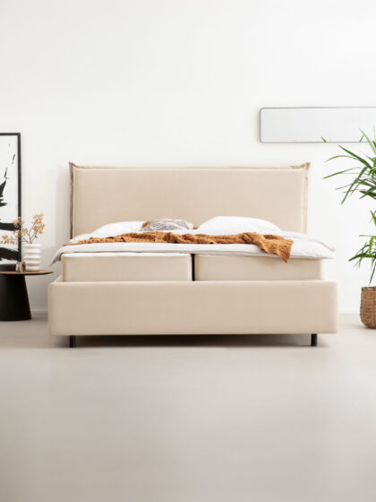 Bett mit Stauraum in Velvet Velours LISS